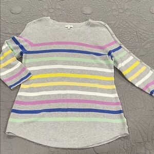 *4 for $10* Talbots Striped Gray sweater MP